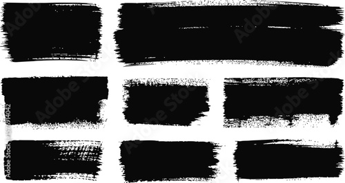 Abstract Grunge Brush Strokes Vector Collection: Distressed Texture Elements for Graphic Design