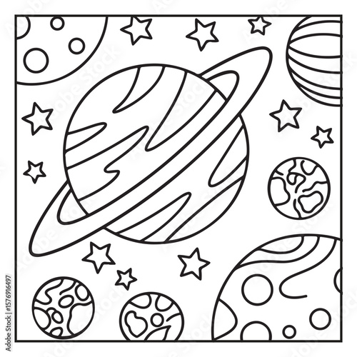 Space Coloring Pages for Kids – Bold and Easy Outer Space Fun with Rockets, Planets, Astronauts, and Aliens – Printable Activity Sheets
