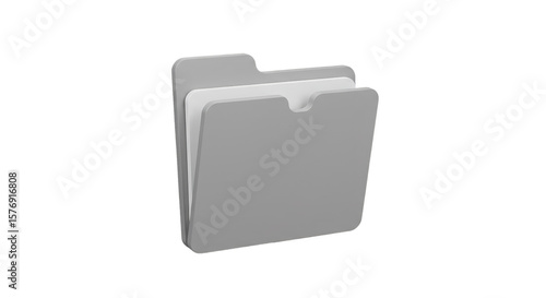Isolated 3D Rendered Folder Icon File Document Office Data Concept