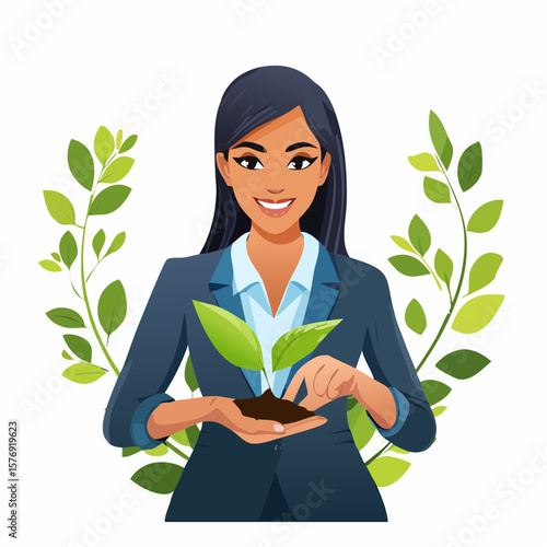 Ceo nurtures growth a symbol of sustainability and innovation in technology corporate environment