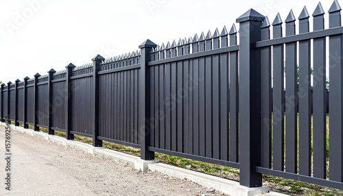 Modern dark fence line
