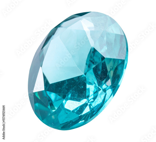 Light blue aquamarine gemstone isolated