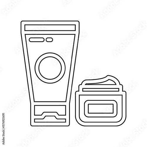 Vector icons of skincare products with a minimal design, ideal for UI/UX, eBooks, and branding.

