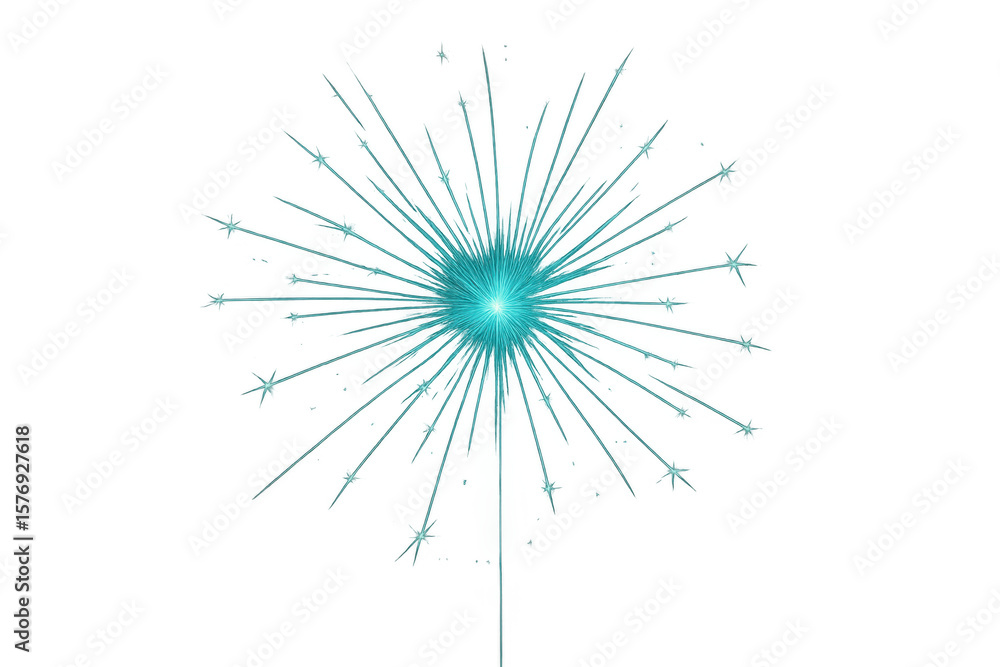 Obraz premium Light rays exploding from a bright blue center on a transparent background, creating a starburst effect, ideal for graphic design