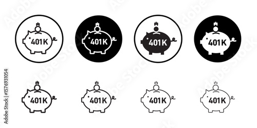 401k retirement savings icon simple outline vector sign