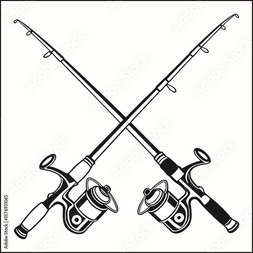 Realistic Fishing Rod Vector Illustration