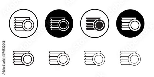 Clean stack plates icon simple outline vector sign