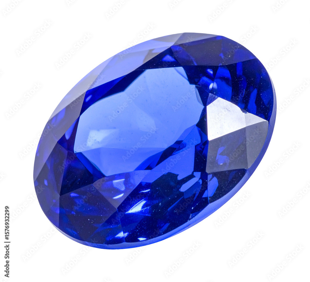Fototapeta premium Sparkling sapphire gem isolated
