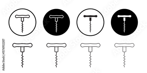 Corkscrew opener icon simple outline vector sign