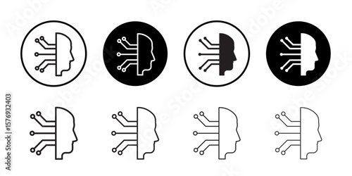 Cyborg icon simple outline vector sign