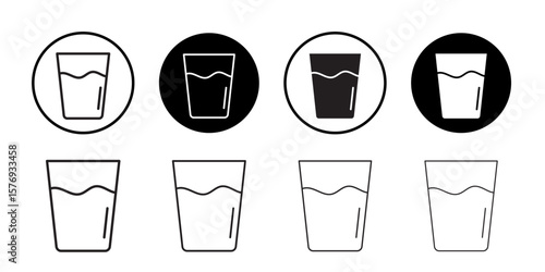 Glass of water icon simple outline vector sign