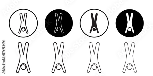 handstand exercise icon simple outline vector sign