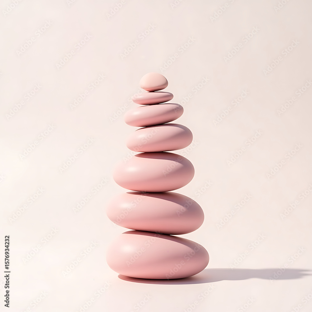 Fototapeta premium zen stones on white background
