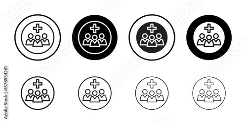 Medical team icon simple outline vector sign