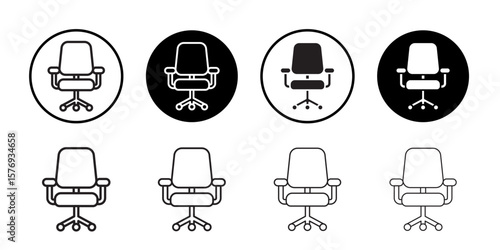 Office chair icon simple outline vector sign