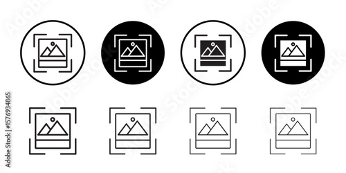 Picture snapshot icon simple outline vector sign