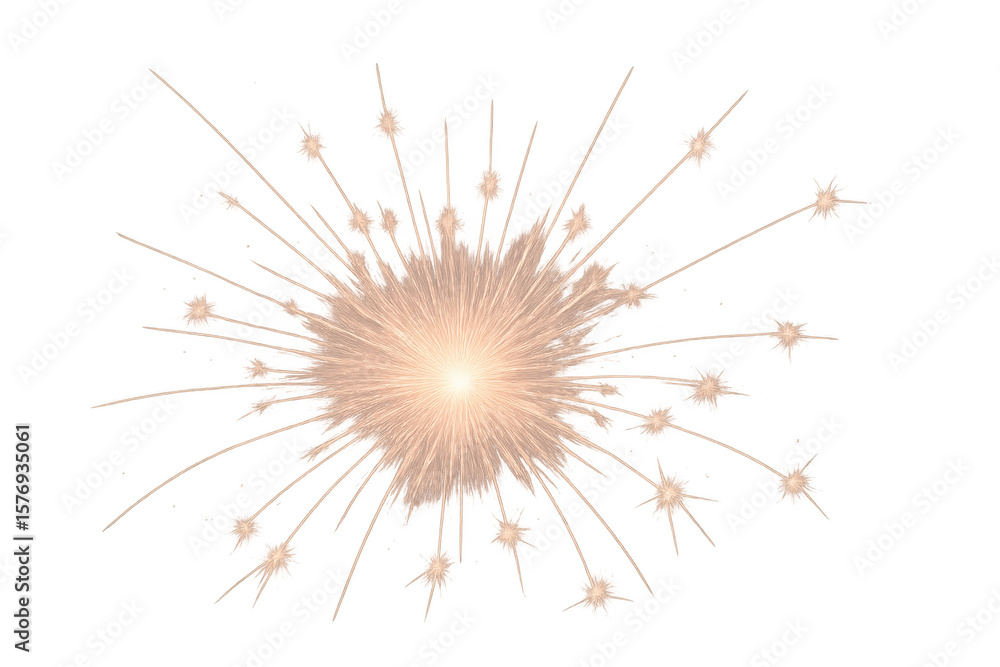 Obraz premium Festive firework exploding, creating a bright light effect on a transparent background, perfect for celebrations and special occasions