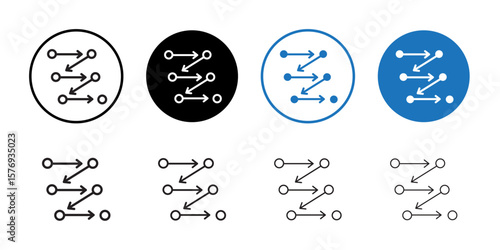 Process, method, step, procedure or workflow icon simple outline vector sign