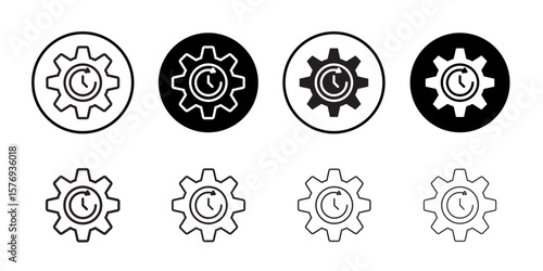 Time management icon simple outline vector sign