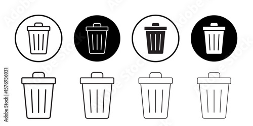 Trash icon simple outline vector sign