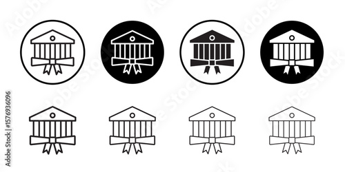 University, college degree icon simple outline vector sign