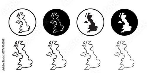 United Kingdom map icon simple outline vector sign