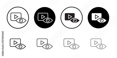 video Views icon simple outline vector sign