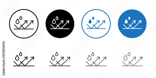 Water repellent surface icon simple outline vector sign