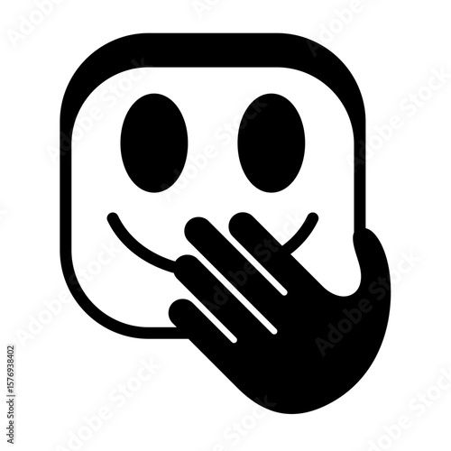 Face with Hand Over Mouth Vector Icon