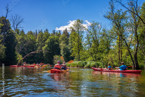 Fototapeta Naklejka Na Ścianę i Meble -  Mazury-river Krutynia in north-eastern Poland	