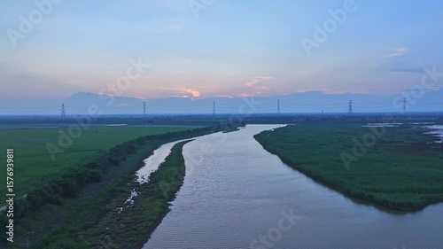 Wallpaper Mural Green Countryside River Scenery Torontodigital.ca