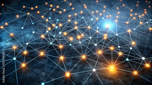 minimalist abstract data network bright points and