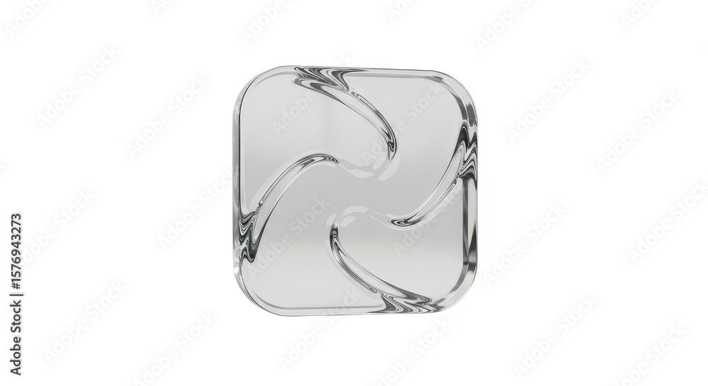 Silver Metallic Logo Icon Clean Square Shape Symbol 3D Rendering Silver Metallic Logo Icon Clean Square Shape Symbol 3D Rendering
