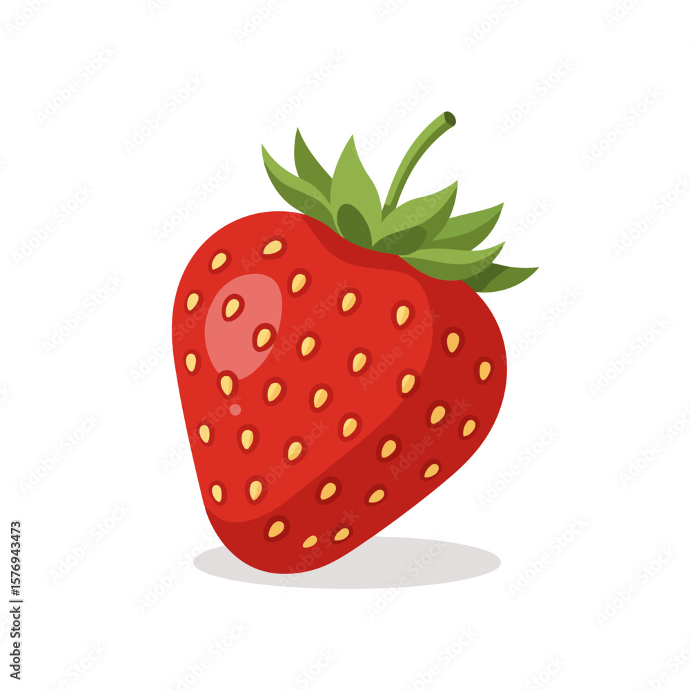 Fototapeta premium Ripe Strawberry Illustration - Sweet Summer Fruit