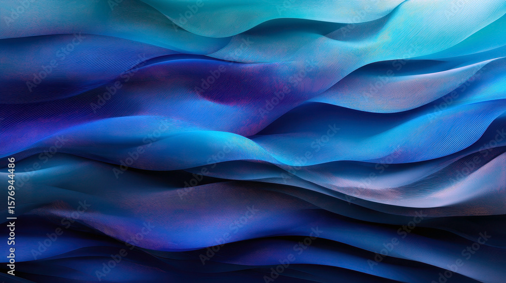 Obraz premium Experience the calming beauty of flowing waves, where shades of blue blend harmoniously, creating an abstract tapestry of depth and tranquility.