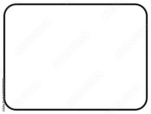 A simple, blank, rectangular shape with rounded corners and a thick black border