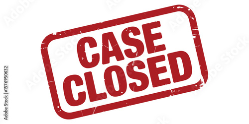 Red case closed rubber stamp on white background illustration