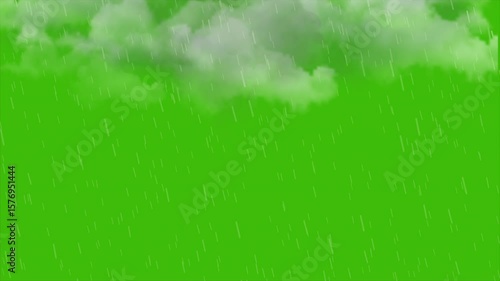realistic rain on green screen background, lighting effect.
