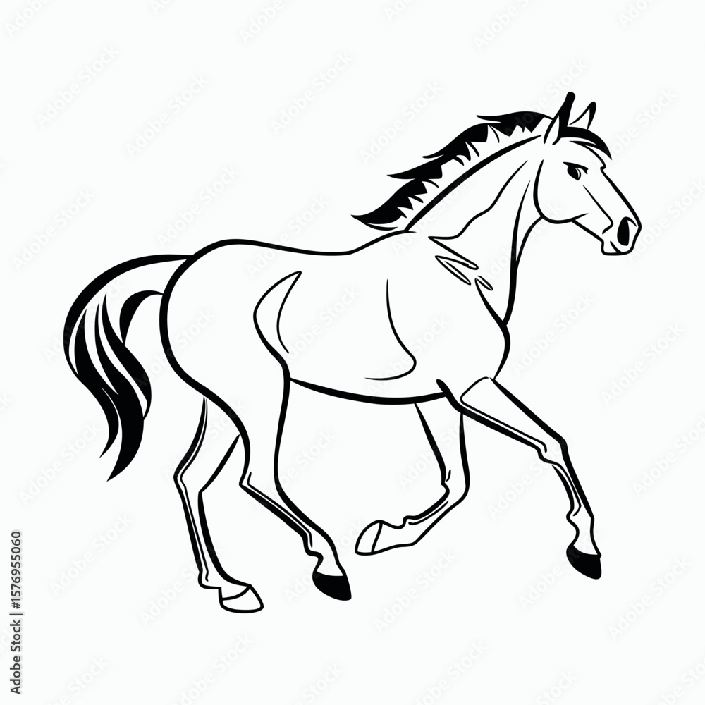 Obraz premium A hours silhouette, line art vector