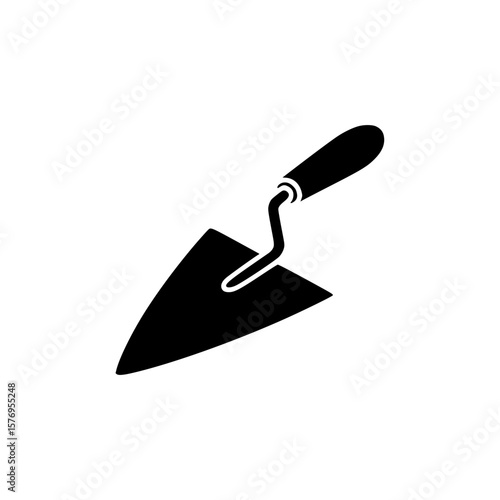 Black silhouette of construction trowel