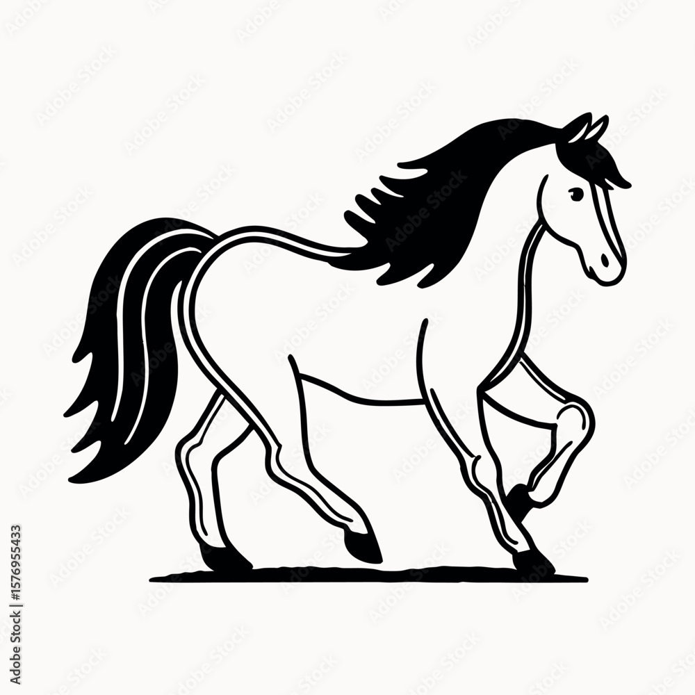 Obraz premium A hours silhouette, line art vector