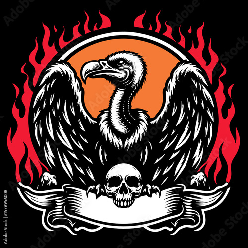 Wallpaper Mural vulture vector illustration Torontodigital.ca