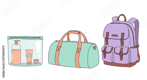 Travel essentials: stylish handbags and backpack duo for fashionable adventures