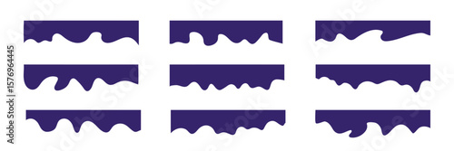 Border shape for website design. Abstract banner header and separator. Drops Separator Effects Collection For Flyer, Poster, App, Banner.