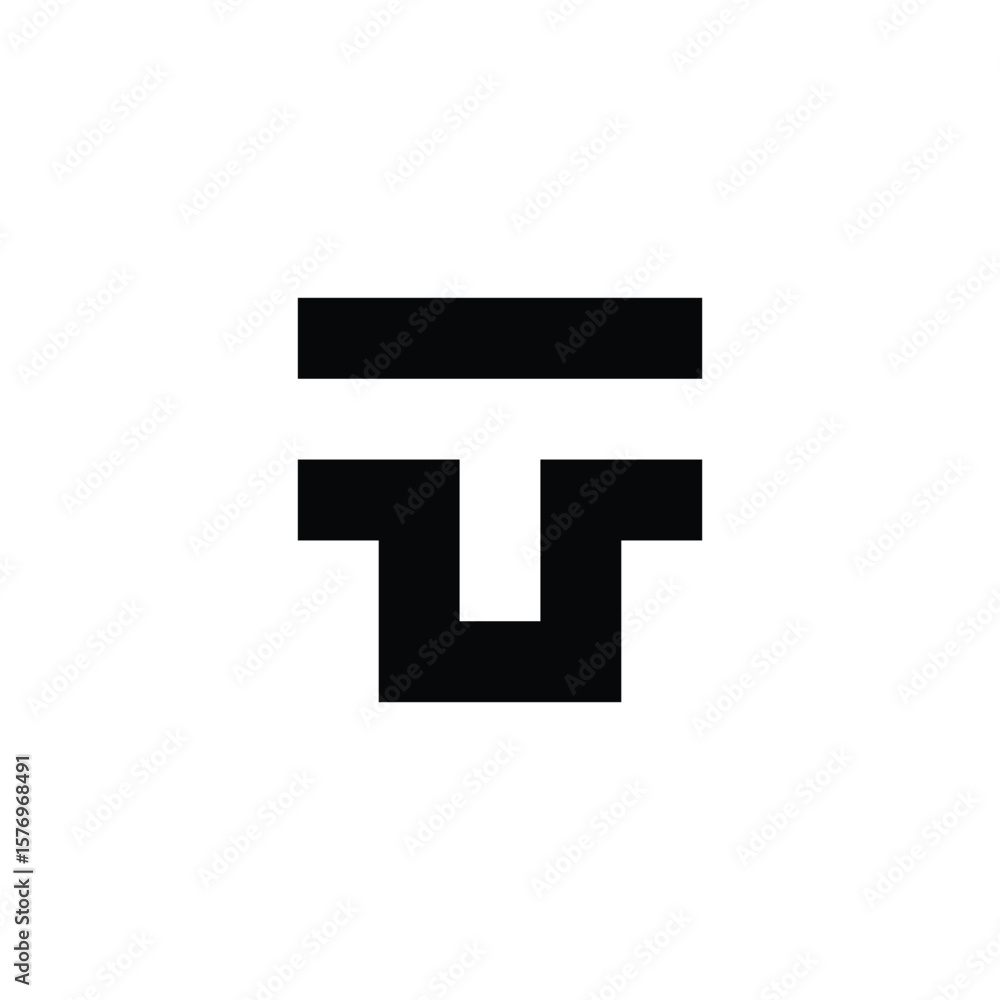 Fototapeta premium Letter TU square geometric symbol simple logo vector