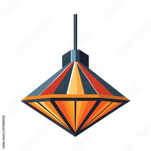 Geometric diamond shaped pendant light fixture