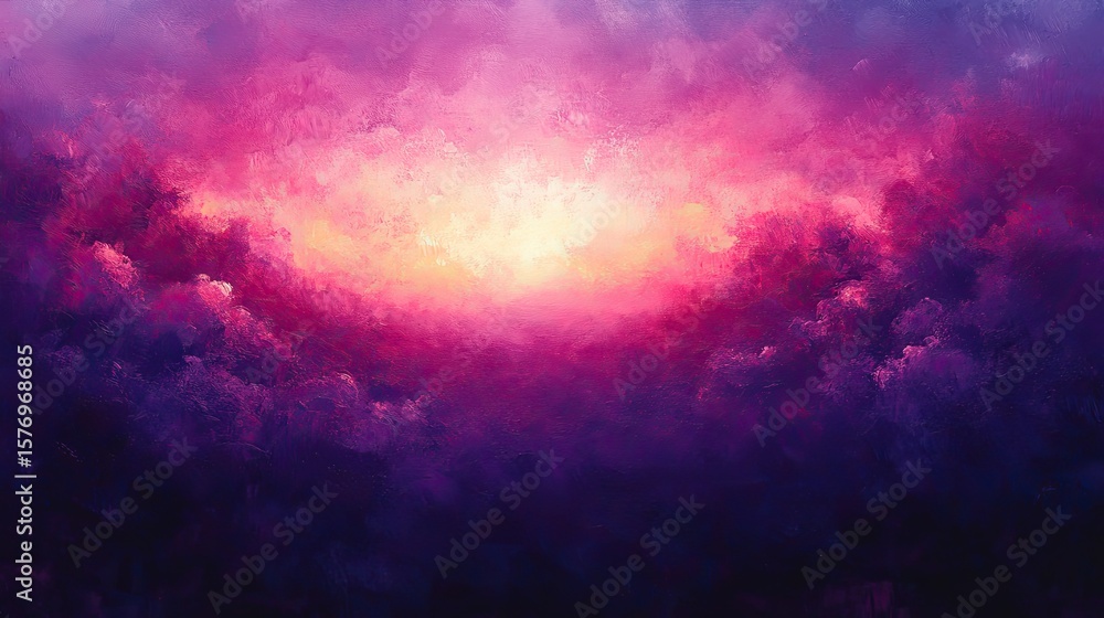 Fototapeta premium Vibrant sunset cloudscape with hues of pink and purple.