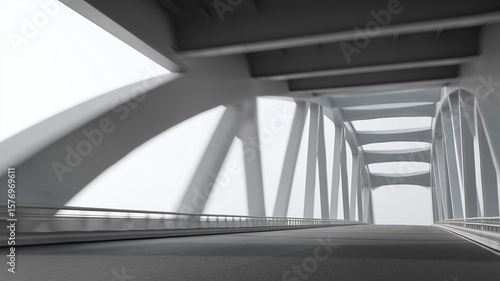 Empty Steel Bridge Road and Motion Blur