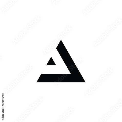 Free Download Letter J triangle, outline geometric symbol simple logo vector - GFXLoad