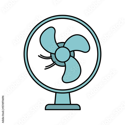 Home Appliance Collection. Minimalist Electric Fan Vector Isolated on White Background for Interior and Lifestyle Graphics